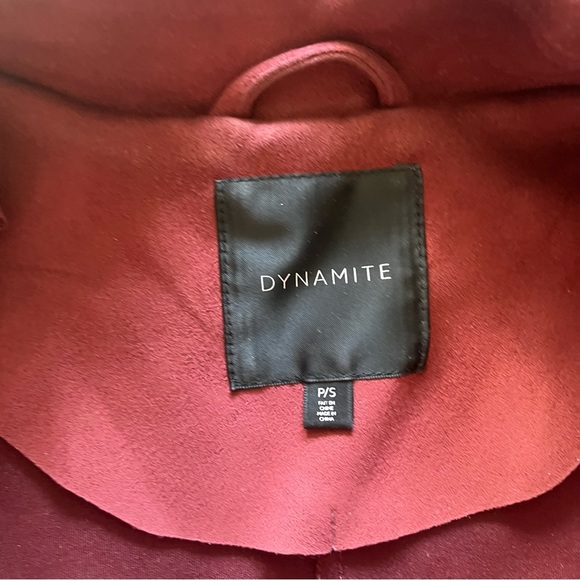 Red/burgundy suede moto jacket - Picture 4 of 4